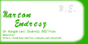 marton endresz business card